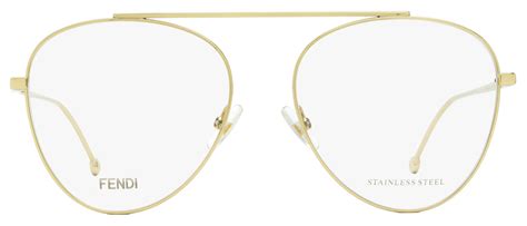 Fendi FF 0352 J5g Gold Metal Aviator Eyeglasses 56mm